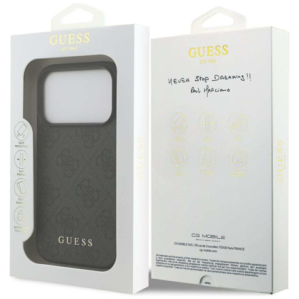 Capa para Apple iPhone 17 Pro, Guess, 4G Classic, Preta