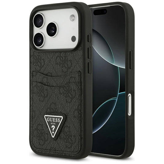 Capa para Apple iPhone 17 Pro, Guess, 4G Double Card Triangle, Preta
