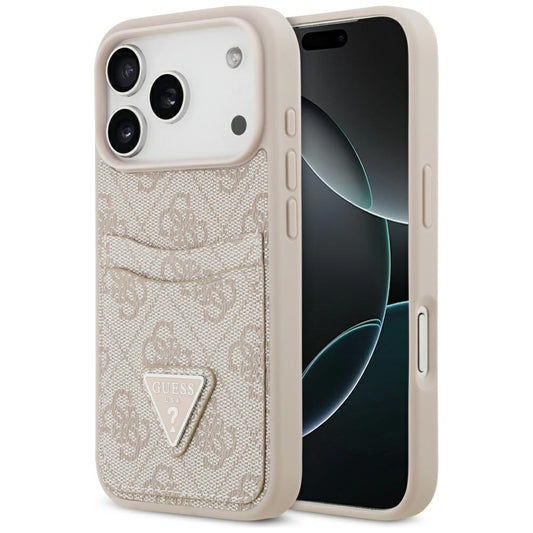 Capa para Apple iPhone 17 Pro, Guess, 4G Double Card Triangle, Rosa