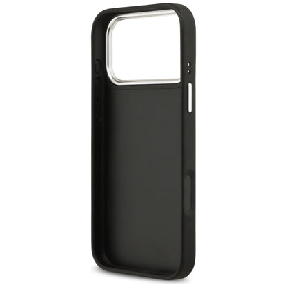 Capa para Apple iPhone 17 Pro, Guess, 4G Grained Big and Classic Logo, Preta e Prateada