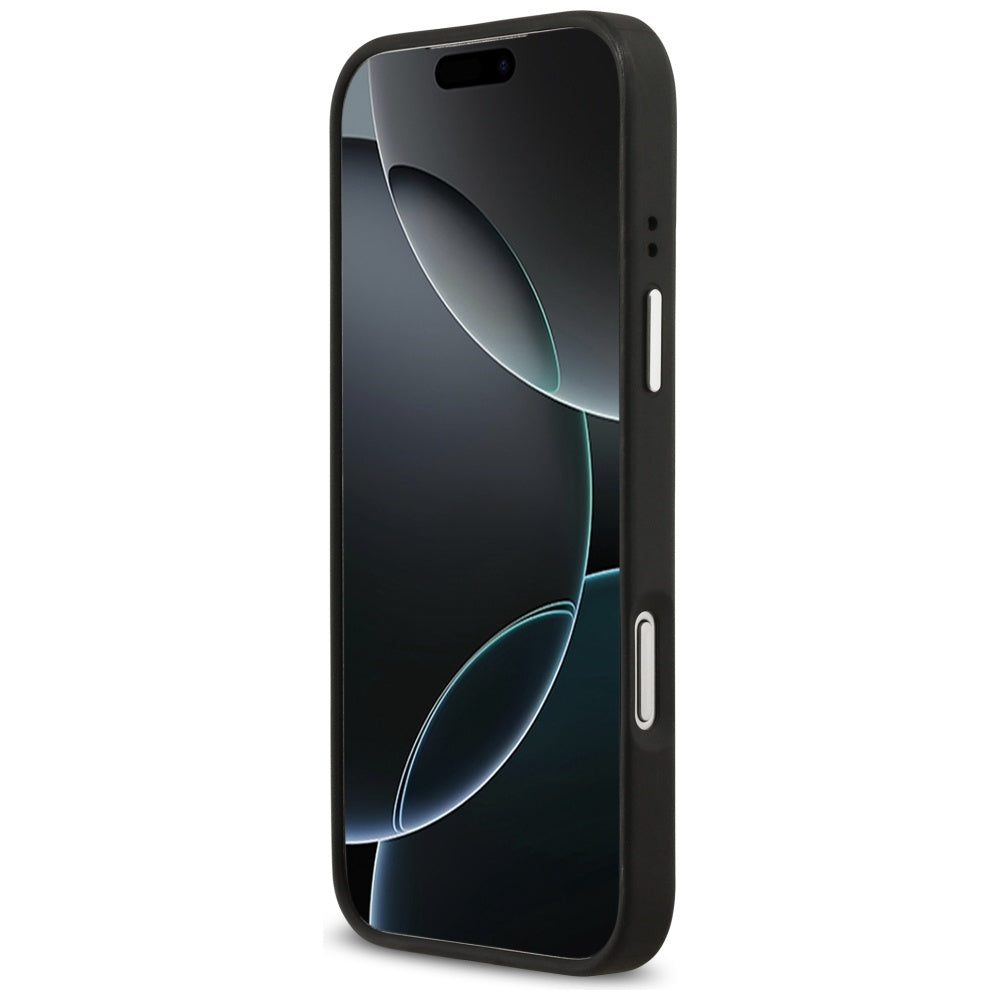 Capa para Apple iPhone 17 Pro, Guess, 4G Grained Big and Classic Logo, Preta e Prateada
