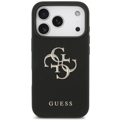 Capa para Apple iPhone 17 Pro, Guess, 4G Grained Big and Classic Logo, Preta