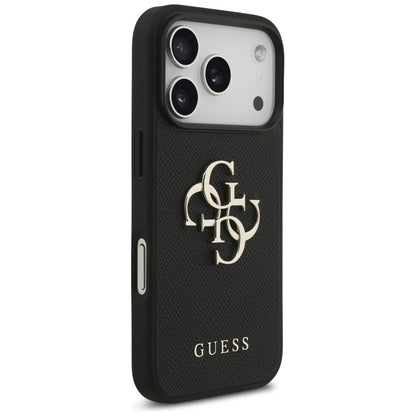 Capa para Apple iPhone 17 Pro, Guess, 4G Grained Big and Classic Logo, Preta