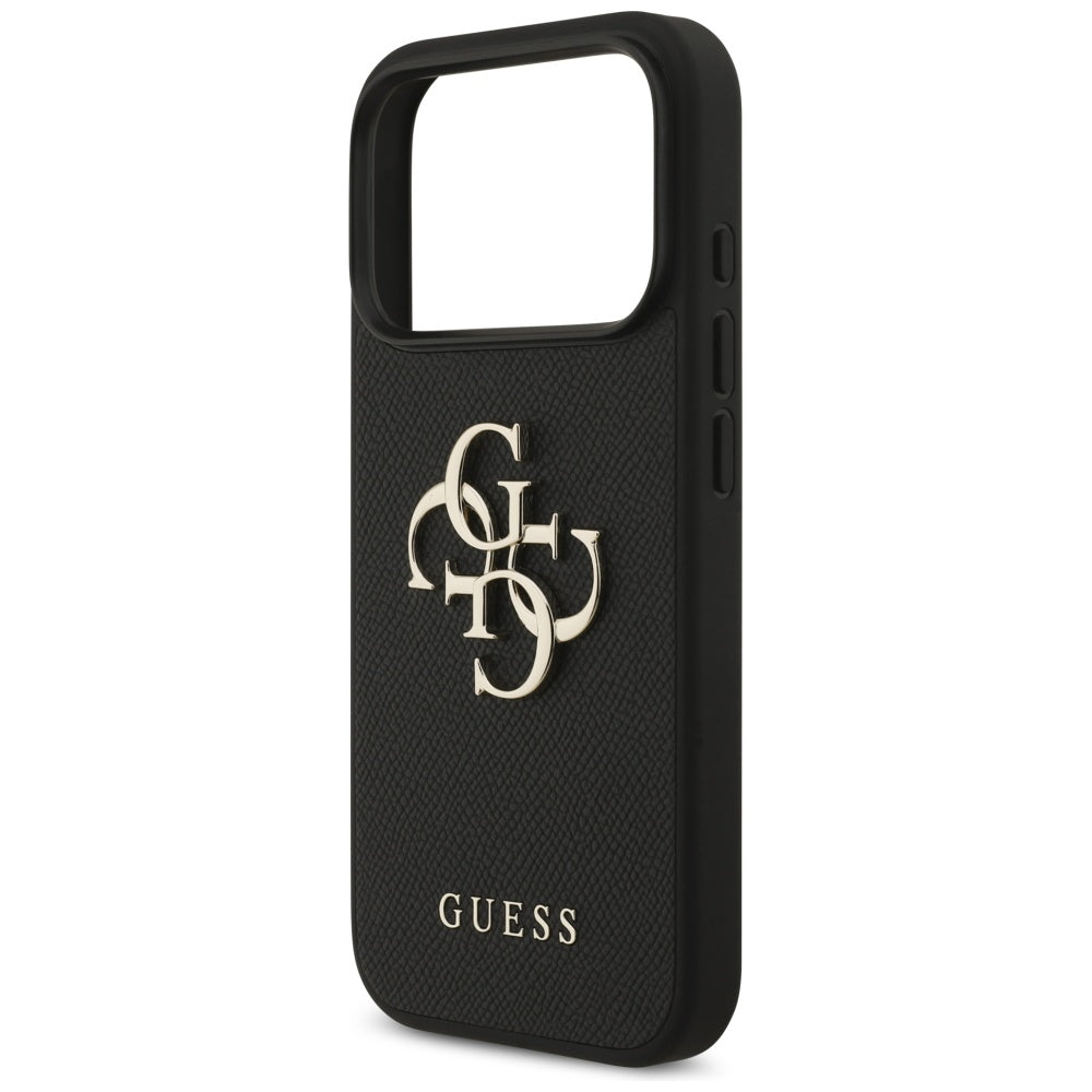 Capa para Apple iPhone 17 Pro, Guess, 4G Grained Big and Classic Logo, Preta