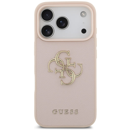 Capa para Apple iPhone 17 Pro, Guess, 4G Grained Big and Classic Logo, Rosa