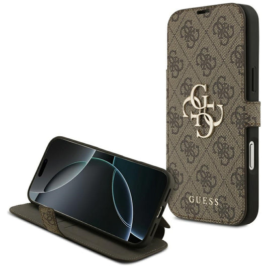 Capa para Apple iPhone 17 Pro, Guess, Logo Metal 4G, Castanho