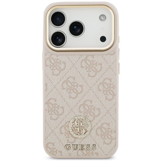 Capa para Apple iPhone 17 Pro, Guess, 4G Strass Logo and Big Strap, Rosa