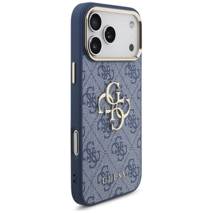 Capa para Apple iPhone 17 Pro, Guess, Big 4G Logo Classic, Azul Dourado