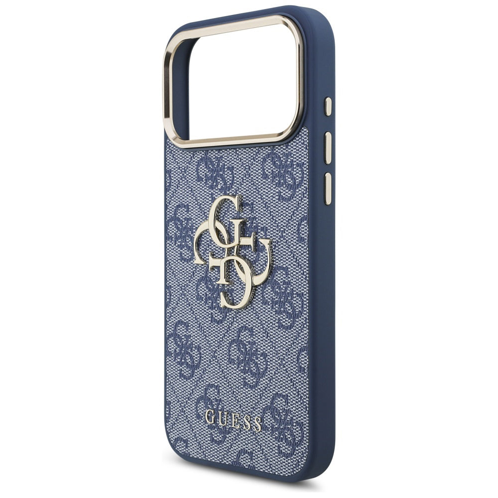 Capa para Apple iPhone 17 Pro, Guess, Big 4G Logo Classic, Azul Dourado