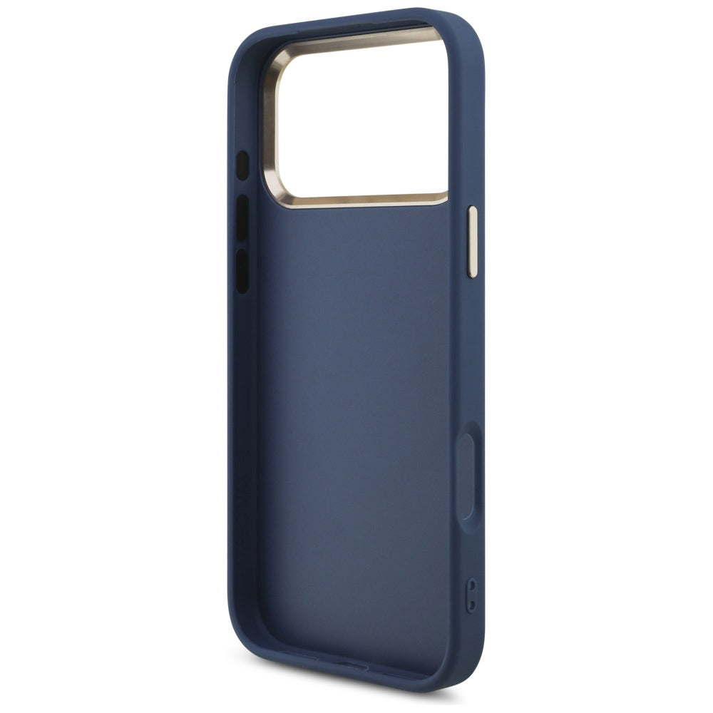 Capa para Apple iPhone 17 Pro, Guess, Big 4G Logo Classic, Azul Dourado