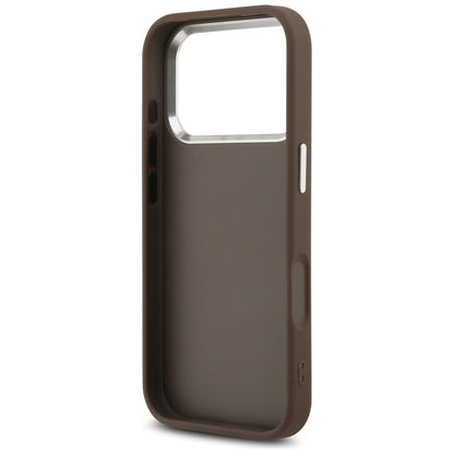 Capa para Apple iPhone 17 Pro, Guess, Big 4G Logo Classic, Marrom Prateado.