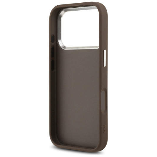 Capa para Apple iPhone 17 Pro, Guess, Big 4G Logo Classic, Marrom Prateado.