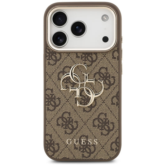 Capa para Apple iPhone 17 Pro, Guess, Big 4G Logo Classic, Marrom Dourado