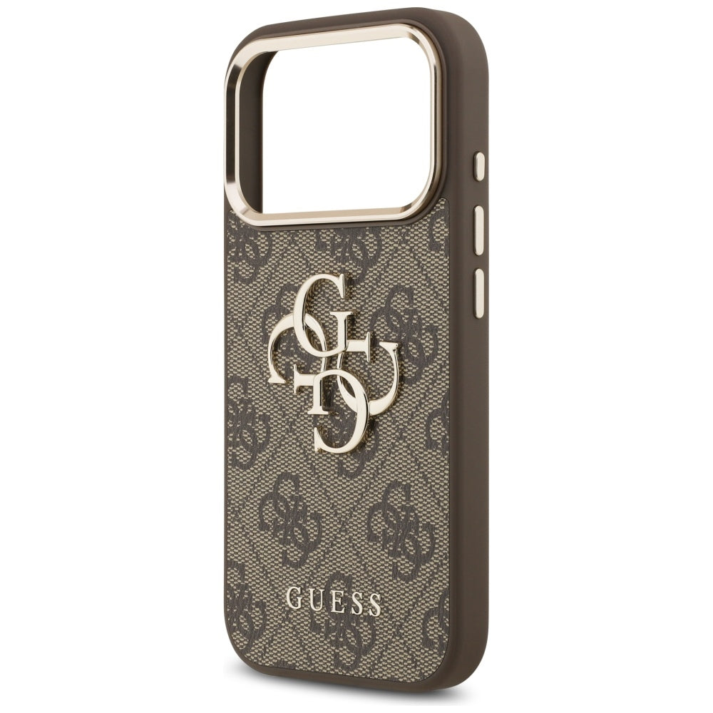 Capa para Apple iPhone 17 Pro, Guess, Big 4G Logo Classic, Marrom Dourado
