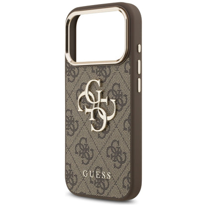 Capa para Apple iPhone 17 Pro, Guess, Big 4G Logo Classic, Marrom Dourado
