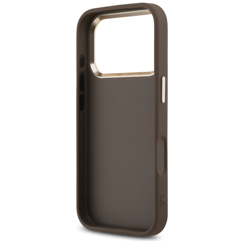 Capa para Apple iPhone 17 Pro, Guess, Big 4G Logo Classic, Marrom Dourado