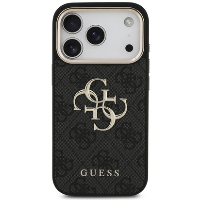 Capa para Apple iPhone 17 Pro, Guess, Big 4G Logo Classic, Preta Dourada