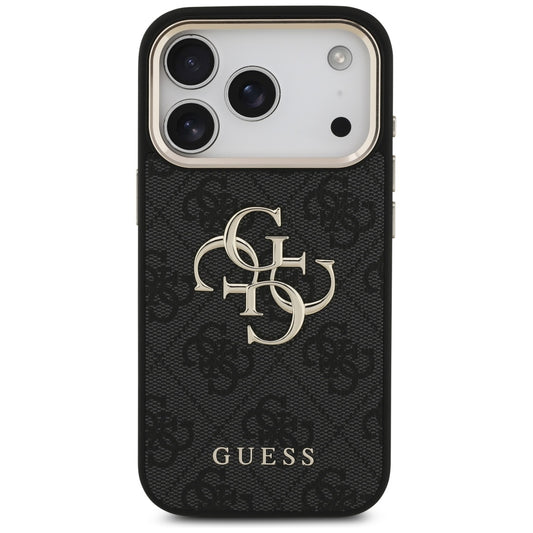 Capa para Apple iPhone 17 Pro, Guess, Big 4G Logo Classic, Preta Dourada