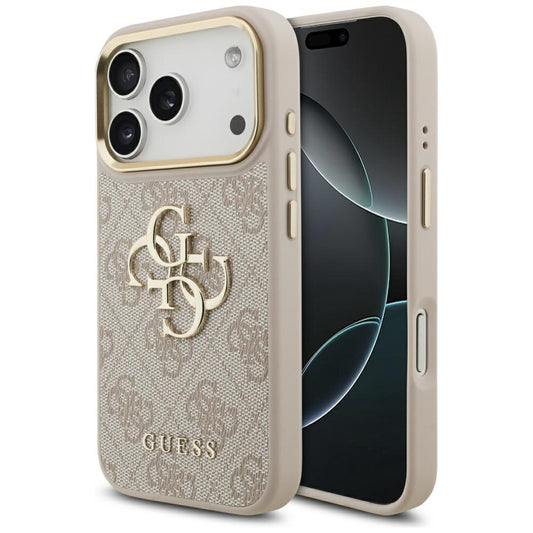 Capa para Apple iPhone 17 Pro, Guess, Big 4G Logo Classic, Rosa Dourado