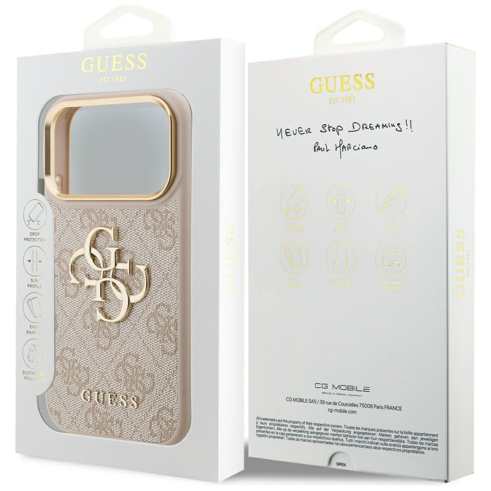 Capa para Apple iPhone 17 Pro, Guess, Big 4G Logo Classic, Rosa Dourado