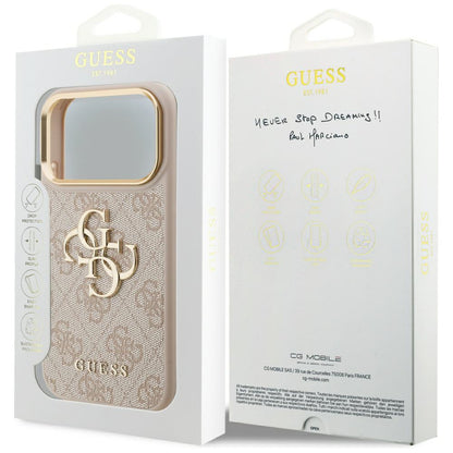 Capa para Apple iPhone 17 Pro, Guess, Big 4G Logo Classic, Rosa Dourado