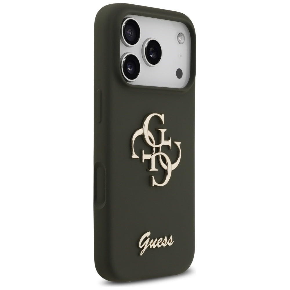 Capa para Apple iPhone 17 Pro, Guess, Big 4G Script, Kaki