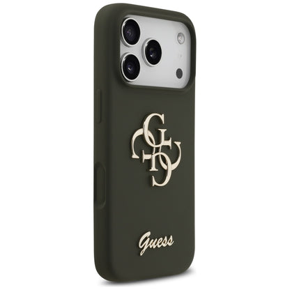 Capa para Apple iPhone 17 Pro, Guess, Big 4G Script, Kaki