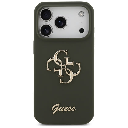 Capa para Apple iPhone 17 Pro, Guess, Big 4G Script, Kaki