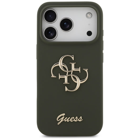 Capa para Apple iPhone 17 Pro, Guess, Big 4G Script, Kaki