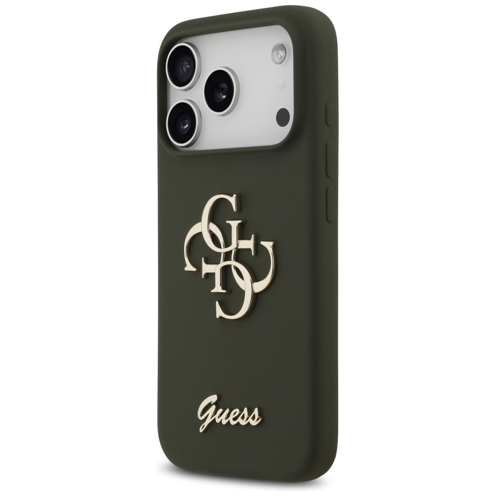 Capa para Apple iPhone 17 Pro, Guess, Big 4G Script, Kaki