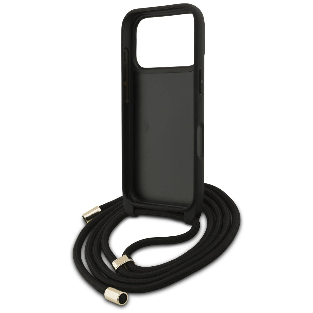 Capa para Apple iPhone 17 Pro, Guess, Crossbody Cord 4G Big Log, Castanho