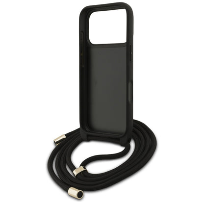 Capa para Apple iPhone 17 Pro, Guess, Crossbody Cord 4G Big Log, Castanho