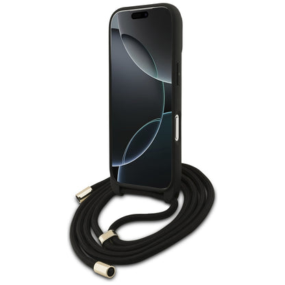 Capa para Apple iPhone 17 Pro, Guess, Crossbody Cord 4G Big Log, Castanho