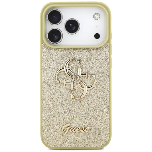Capa para Apple iPhone 17 Pro, Guess, Fixed Glitter Big 4G, Dourada