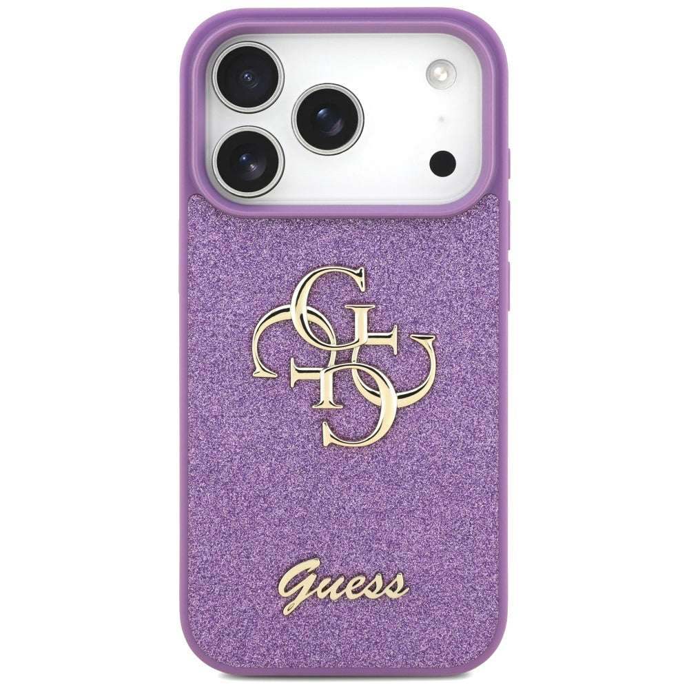 Capa para Apple iPhone 17 Pro, Guess, Fixed Glitter Big 4G, Roxo