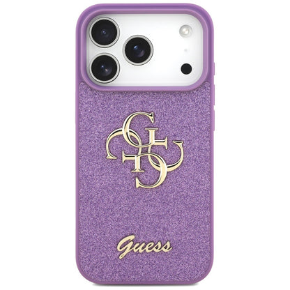 Capa para Apple iPhone 17 Pro, Guess, Fixed Glitter Big 4G, Roxo