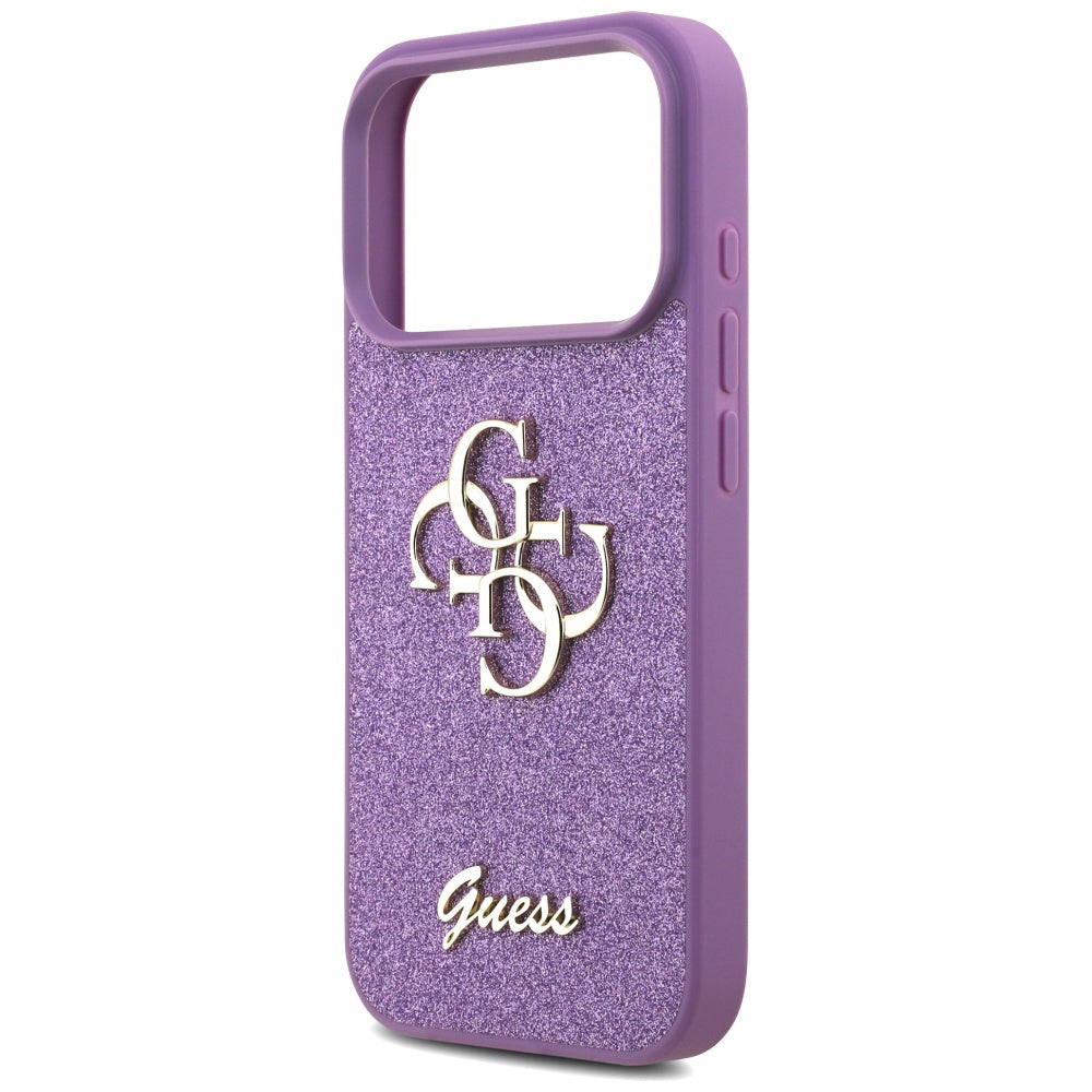 Capa para Apple iPhone 17 Pro, Guess, Fixed Glitter Big 4G, Roxo
