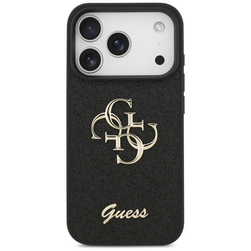 Capa para Apple iPhone 17 Pro, Guess, Fixed Glitter Big 4G, Preta