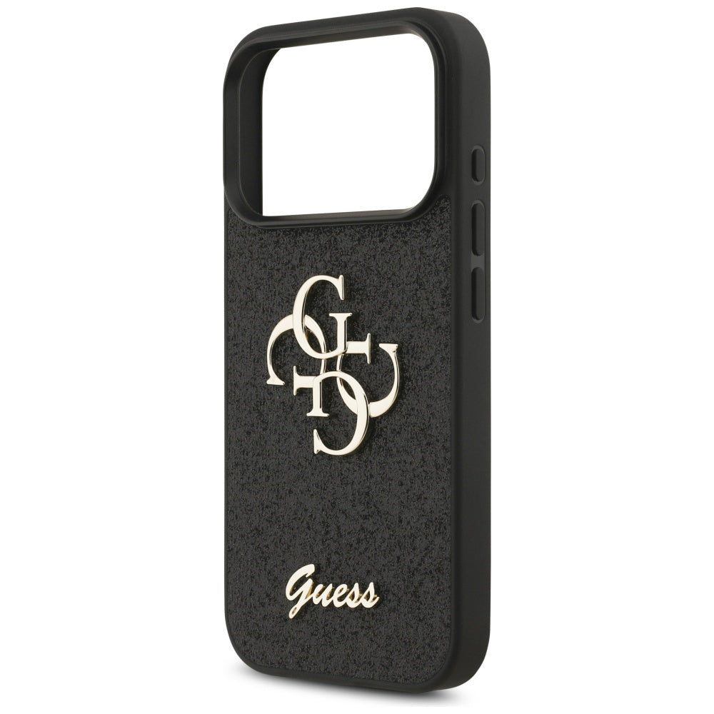 Capa para Apple iPhone 17 Pro, Guess, Fixed Glitter Big 4G, Preta
