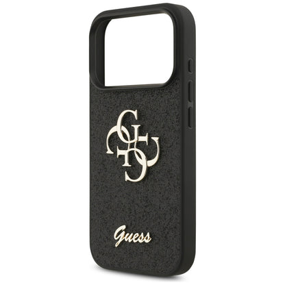Capa para Apple iPhone 17 Pro, Guess, Fixed Glitter Big 4G, Preta