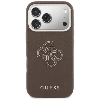 Capa para Apple iPhone 17 Pro, GUESS, Resin Logo, Castanho