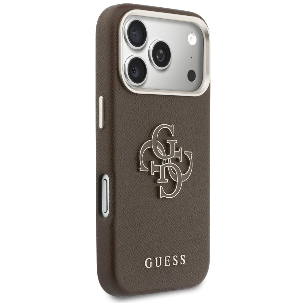 Capa para Apple iPhone 17 Pro, GUESS, Resin Logo, Castanho