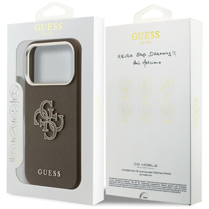 Capa para Apple iPhone 17 Pro, GUESS, Resin Logo, Castanho