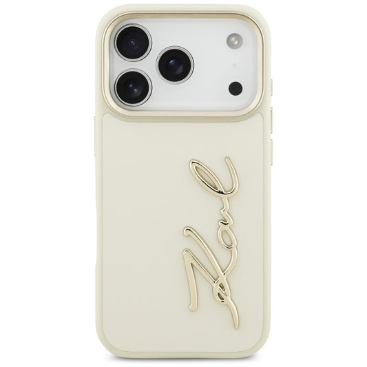 Capa para Apple iPhone 17 Pro, Karl Lagerfeld, Script Logo, Bege