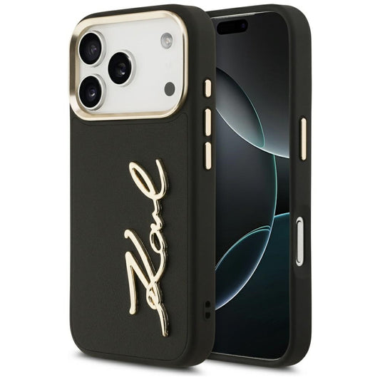 Capa para Apple iPhone 17 Pro, Karl Lagerfeld, Script Logo, Preta