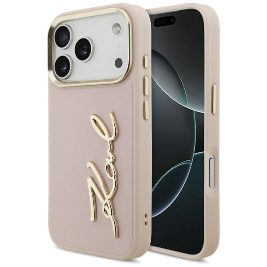 Capa para Apple iPhone 17 Pro, Karl Lagerfeld, Script Logo, Rosa
