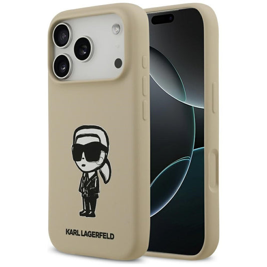 Capa para Apple iPhone 17 Pro, Karl Lagerfeld, Sketch and Logo Karl, Castanho