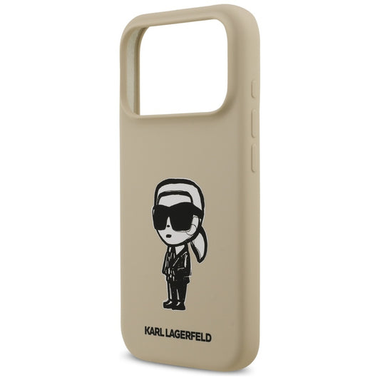 Capa para Apple iPhone 17 Pro, Karl Lagerfeld, Sketch and Logo Karl, Castanho