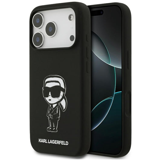 Capa para Apple iPhone 17 Pro, Karl Lagerfeld, Sketch and Logo Karl, Preta