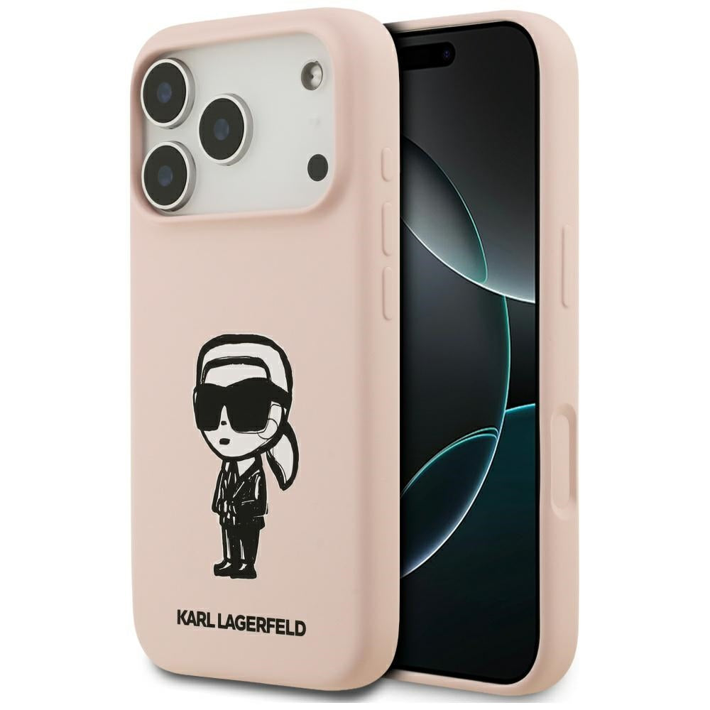 Capa para Apple iPhone 17 Pro, Karl Lagerfeld, Sketch and Logo Karl, Rosa